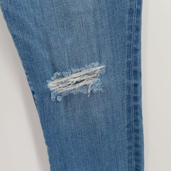 Madewell Womens 27 9in High Rise Light Wash Blue Denim Jeans Distressed Raw Hem - Picture 5 of 15